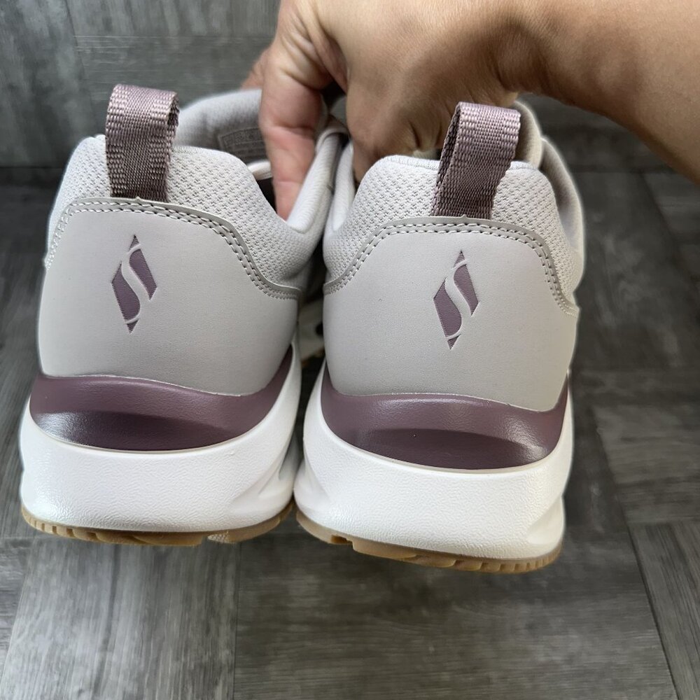 Skechers Light Gray and Mauve Platform Sneakers - Air-Cushion Sole - Picture 6 of 9